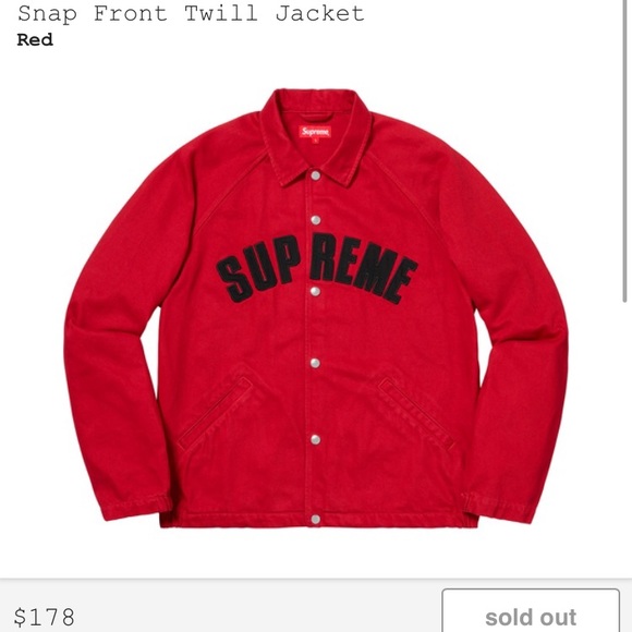 Supreme】Snap Front Twill Jacket